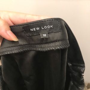 Leather texture mini-midi skirt